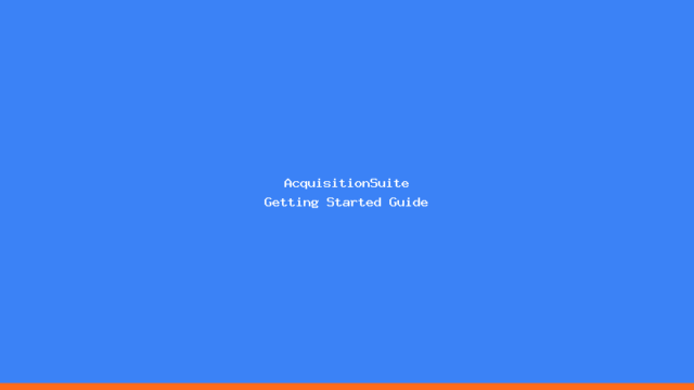 AcquisitionSuite Getting Started Guide